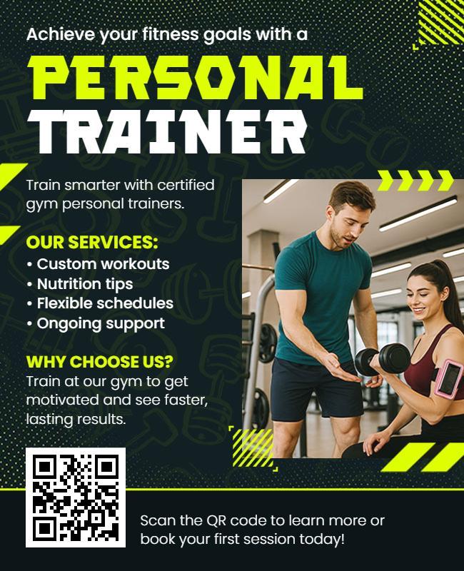 Certified Gym Personal Trainer Services Flyer Template