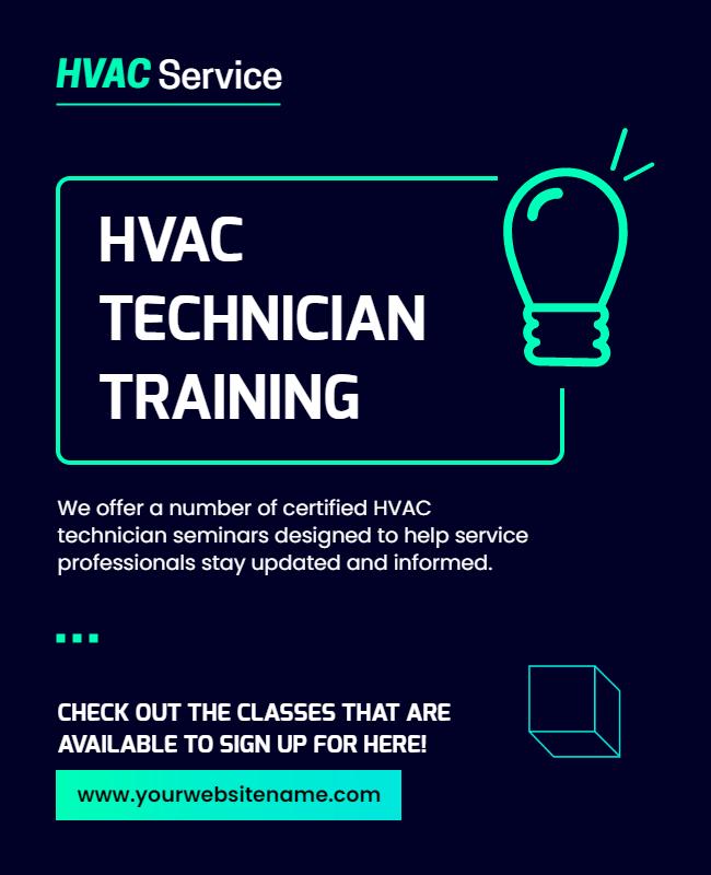 Certified Hvac Technician Training Seminar Flyer Template