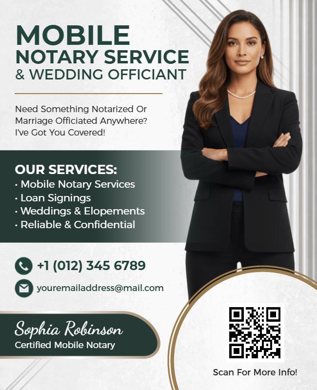 Certified Mobile Notary and Officiant Services Flyer Template