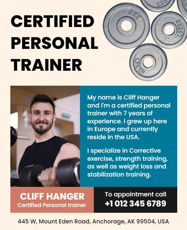 Certified Personal Trainer Promotion Flyer Template