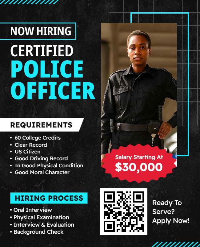 Certified Police Officer Hiring Process Flyer Template