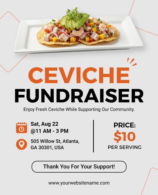 Ceviche Fundraiser Event Flyer Template