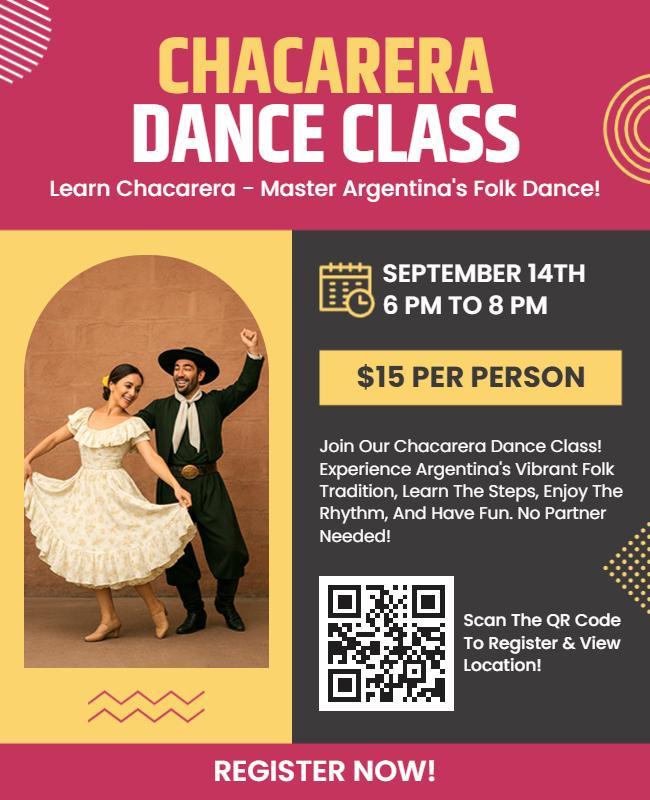 Chacarera Dance Class Event Flyer Template