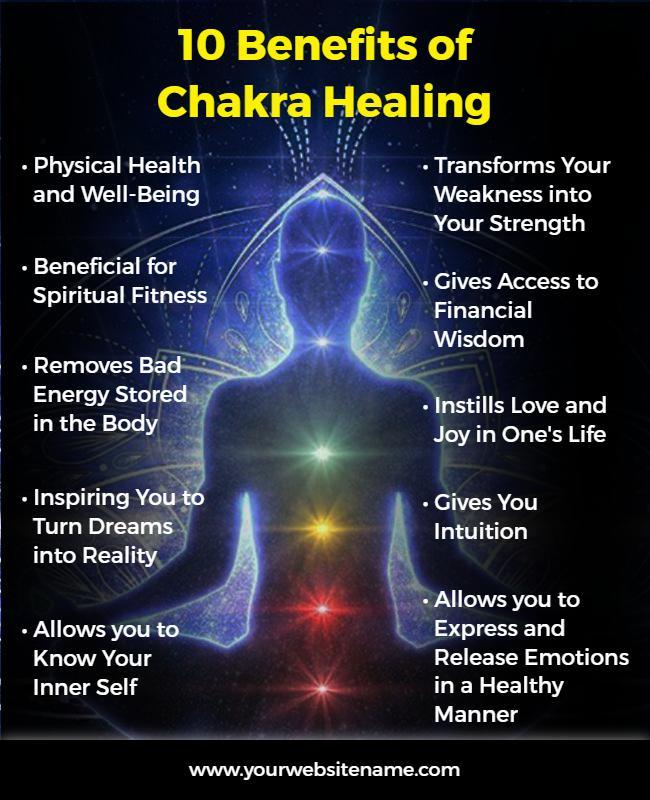 Chakra Healing Benefits Informational Flyer Template