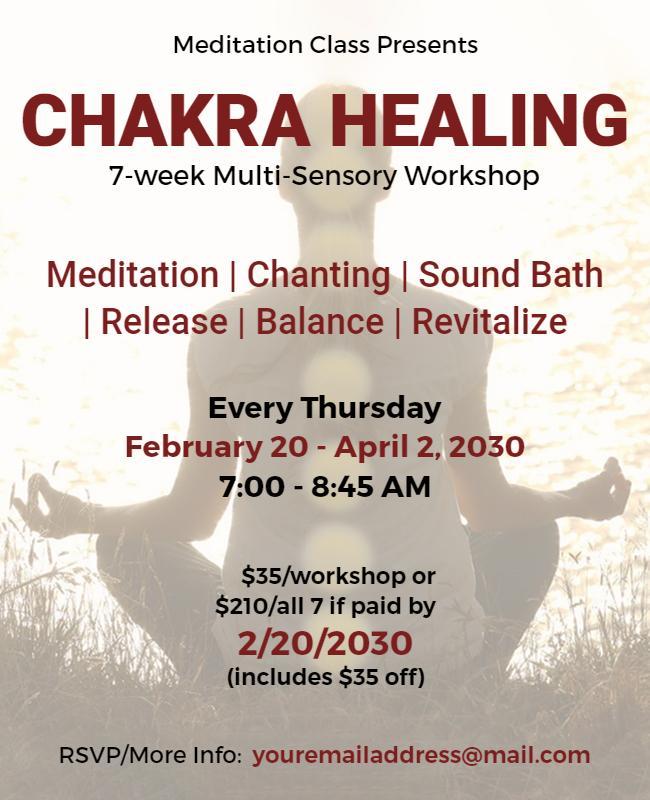 Chakra Healing Meditation Workshop Flyer Template