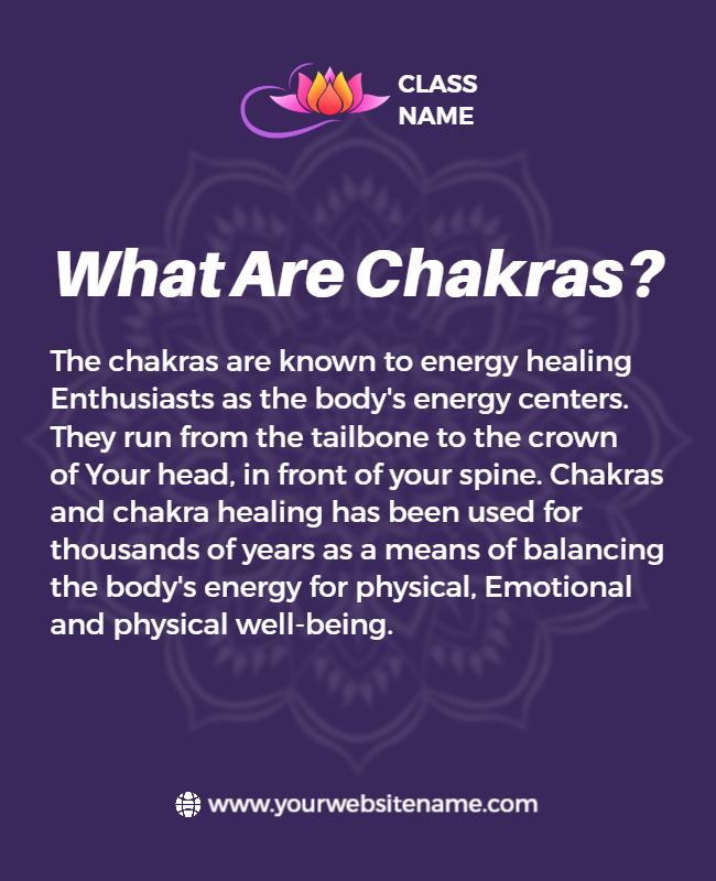 Chakra Healing Workshop Informational Flyer Template