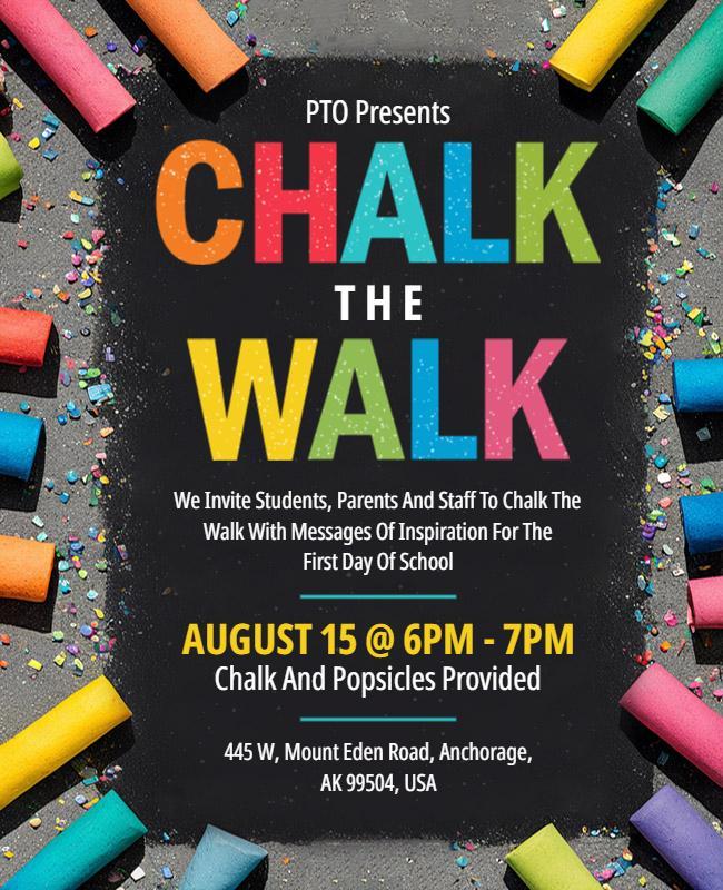 Chalk the Walk School Event Flyer Template