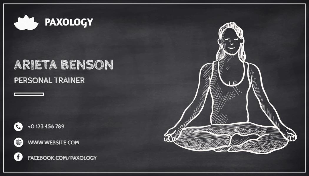 Chalkboard Minimalist Yoga and Wellness Business Card Template
