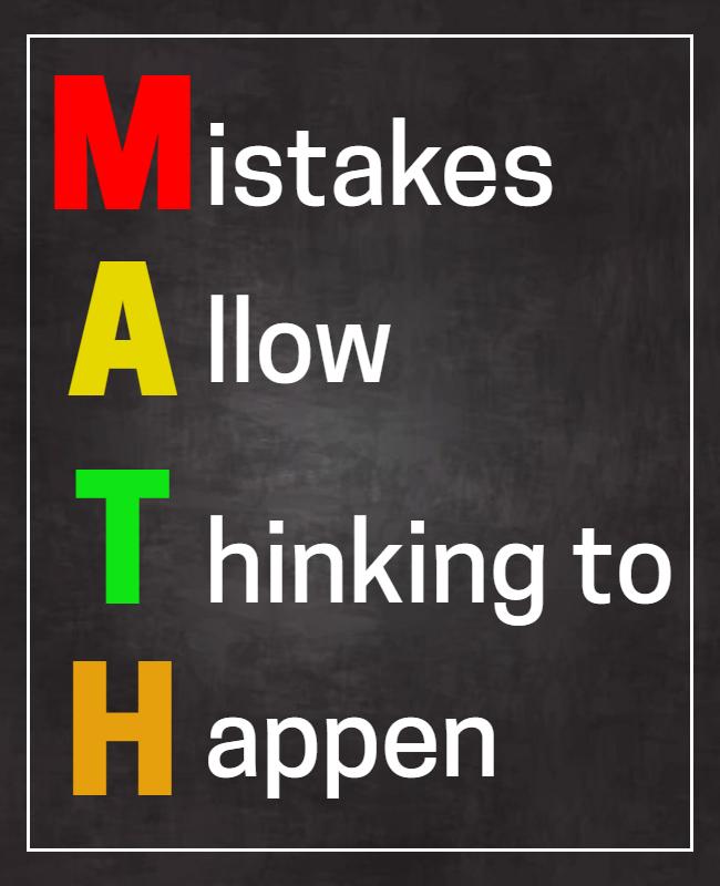 Chalkboard Style Colorful Math Education Motivational Flyer Template