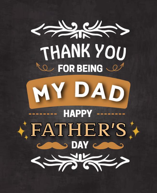 Chalkboard Style Father's Day Appreciation Poster Template
