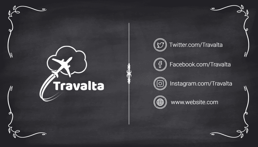 Chalkboard Style Travel Agency Business Card Template