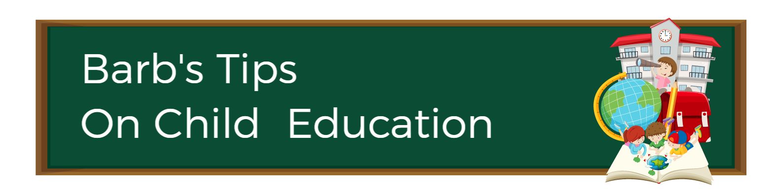 Chalkboard Theme with Child Education Tips and Icons Banner Template