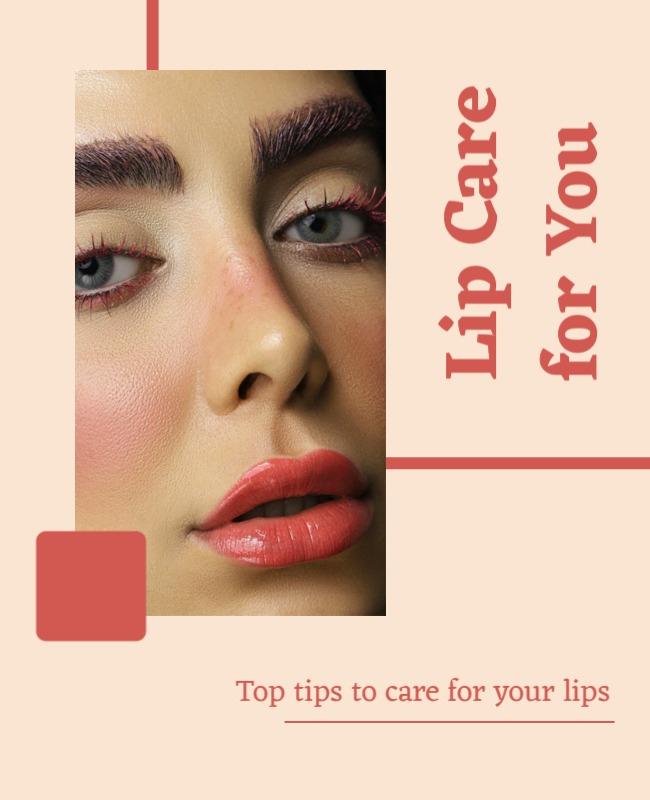 Champagne Minimalist Lip Care Flyer Template