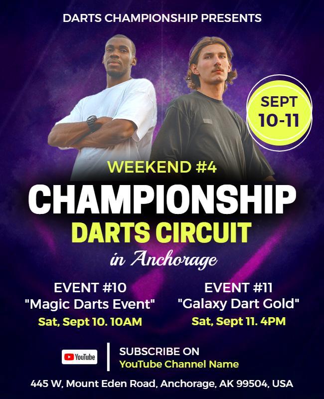 Championship Darts Circuit Weekend Event Flyer Template