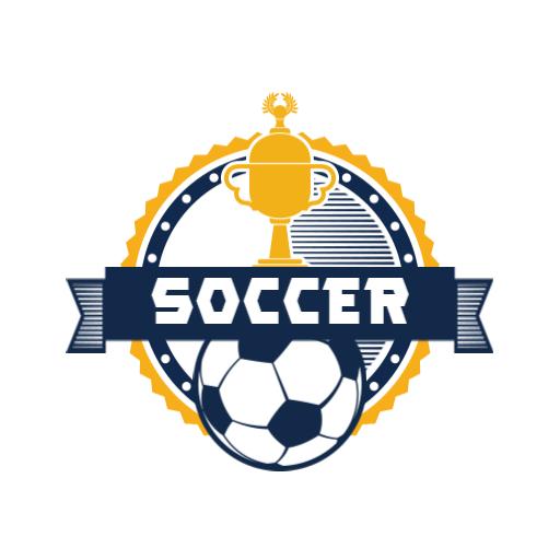 Championship Trophy and Soccer Ball for Sports Event Logo Template