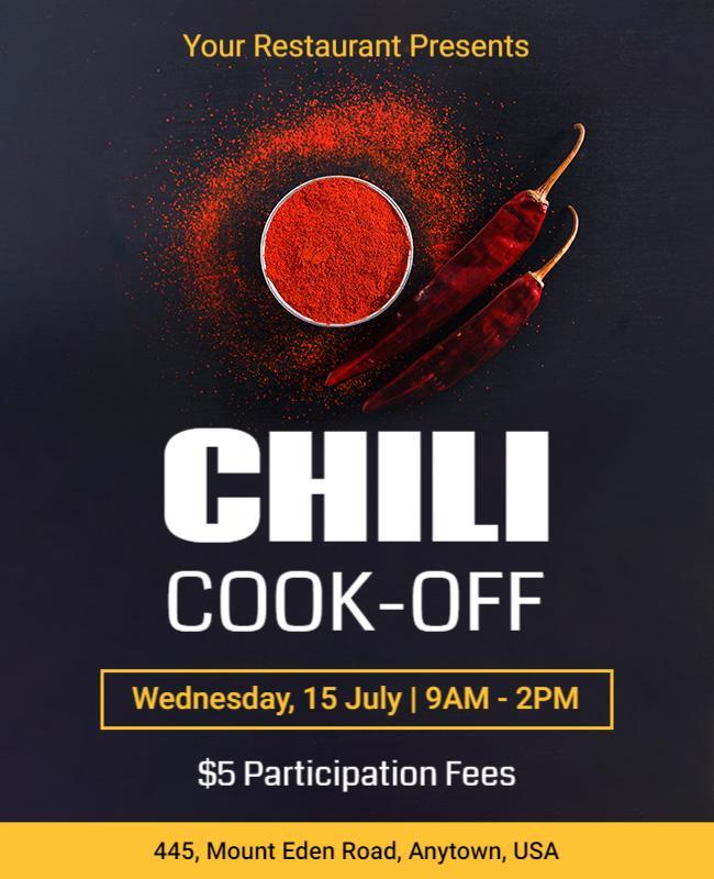 Charade and Sunglow Chili Cook Off Flyer Template