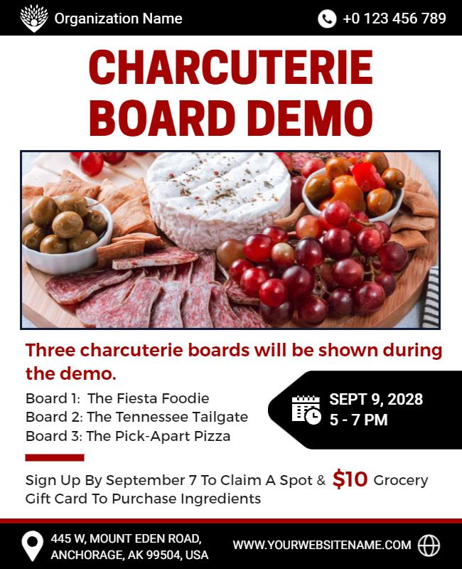 Charcuterie Board Demonstration Event Flyer Template