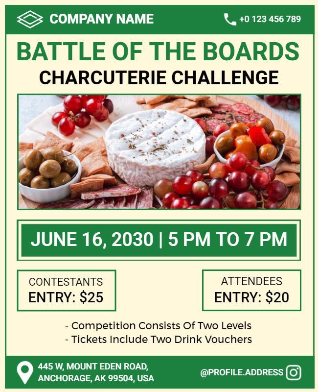 Charcuterie Challenge Event Flyer Template