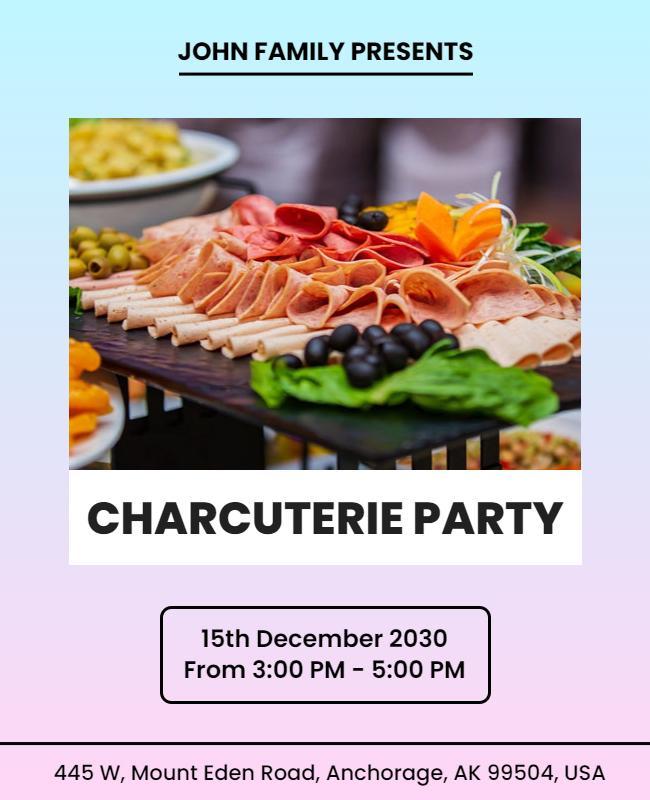 Charcuterie Tasting Event Invitation Flyer Template