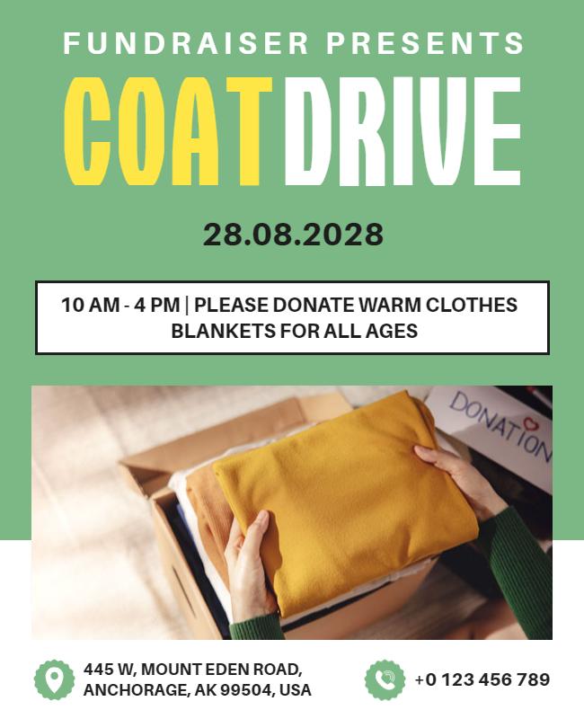 Charitable Coat Drive Fundraiser Flyer Template