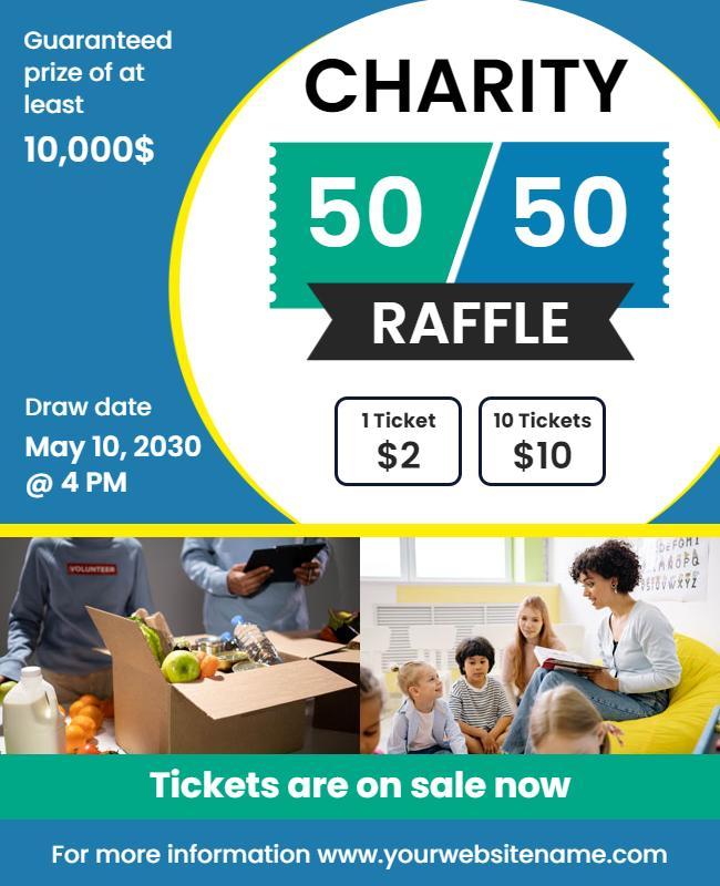 Charity 5050 Raffle Event Flyer Template