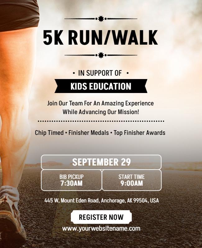 Charity 5k Run Walk Event Flyer Template