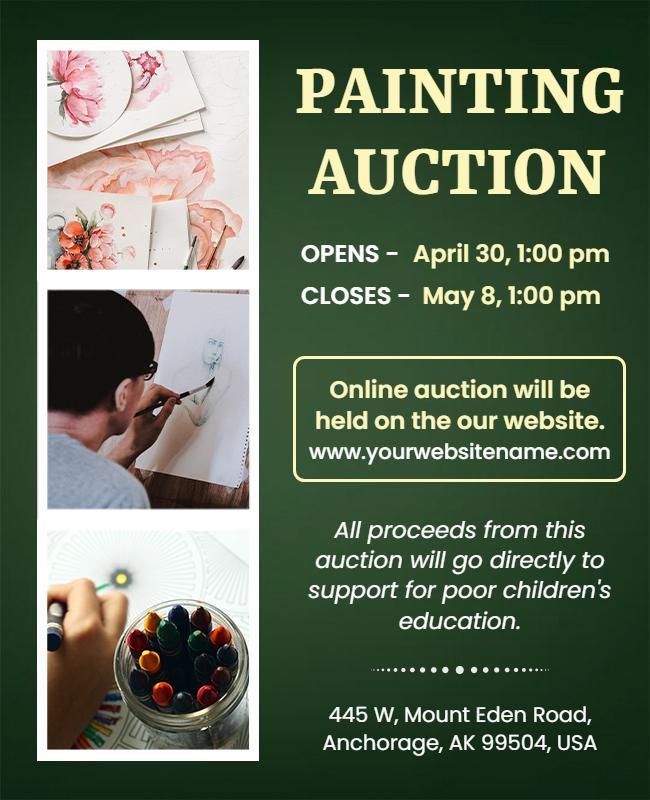 Charity Art Auction Event Flyer Template