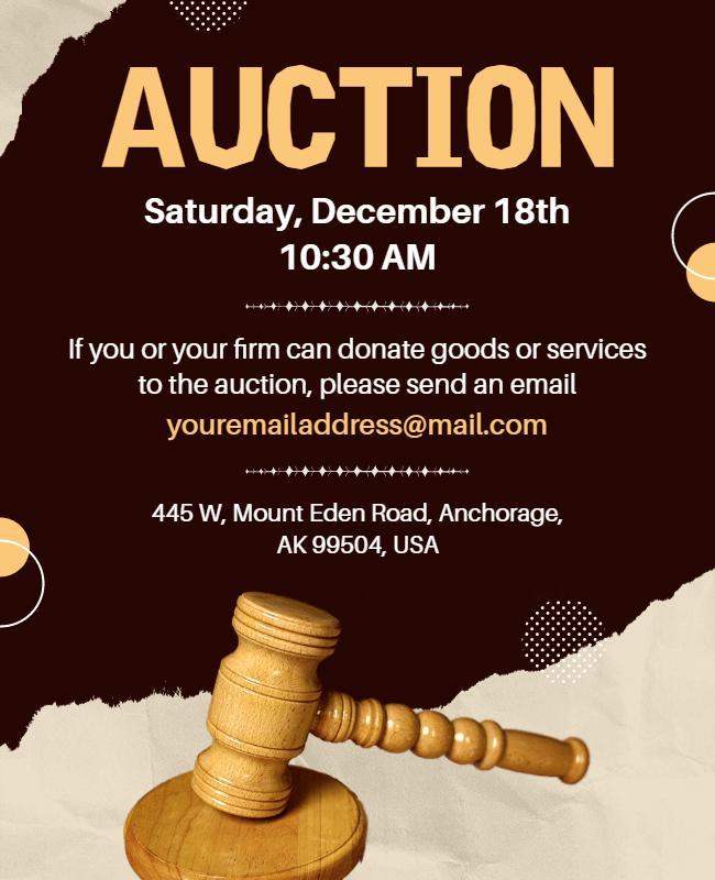 Charity Auction Event Announcement Flyer Template