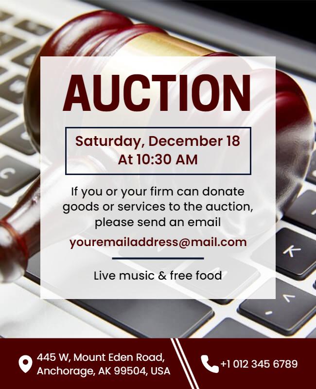 Charity Auction Event Invitation Flyer Template