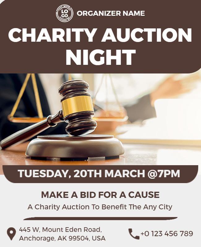 Charity Auction Event Night Flyer Template