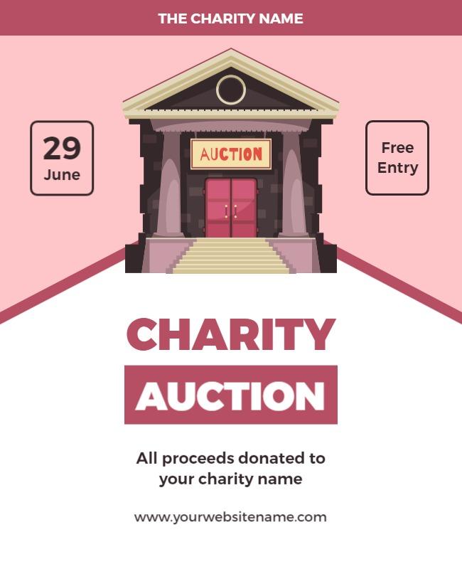 Charity Auction Fundraising Event Flyer Template