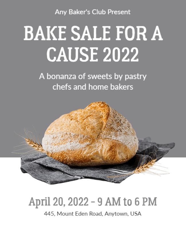 Rustic Bakery-Themed Bake Sale for a Cause Flyer Template