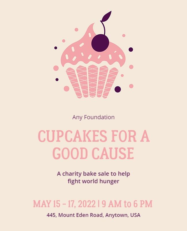 Charity Bake Sale for Hunger Relief Flyer Template