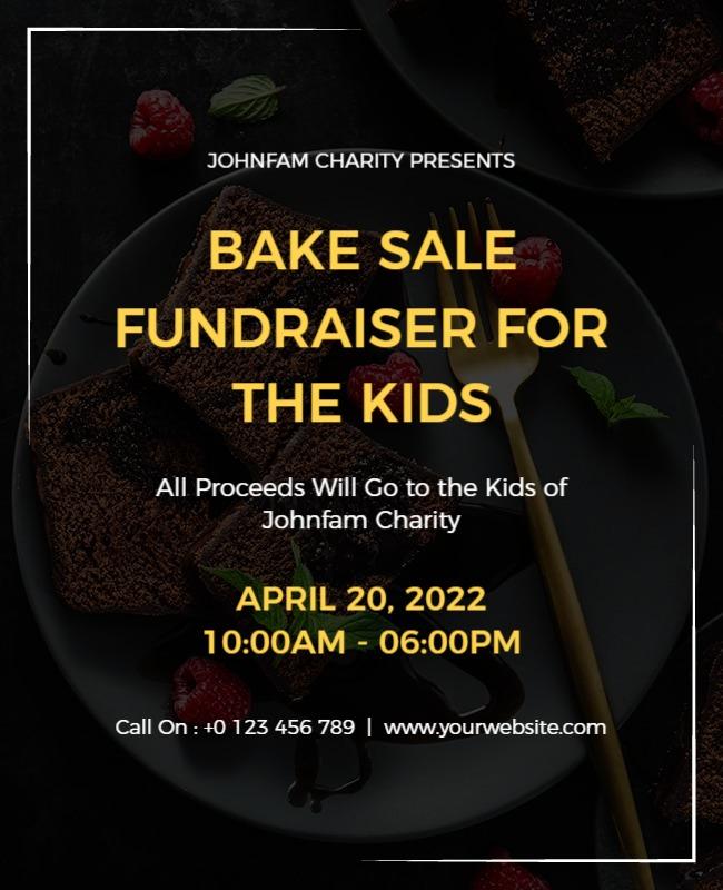 Charity Bake Sale Fundraiser Event Flyer Template