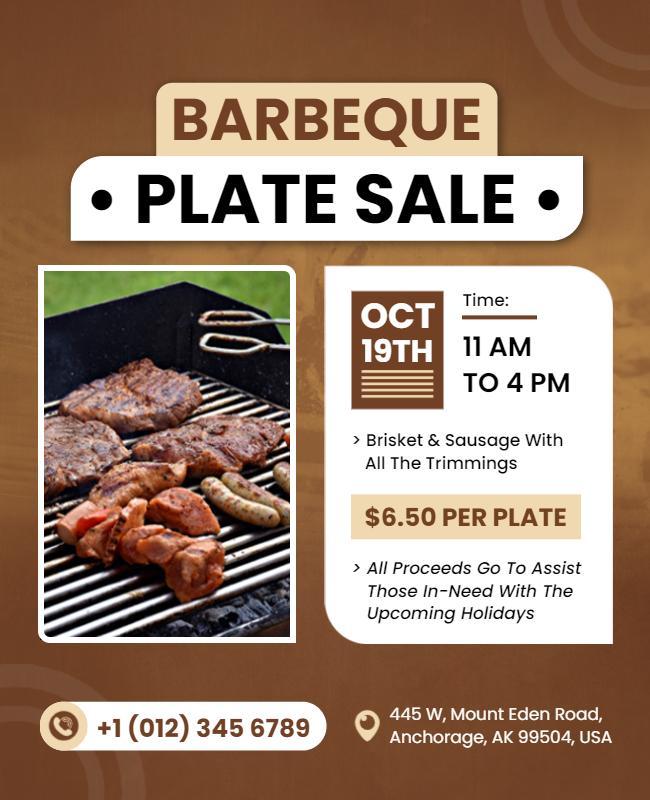 Charity Barbecue Plate Sale Event Flyer Template