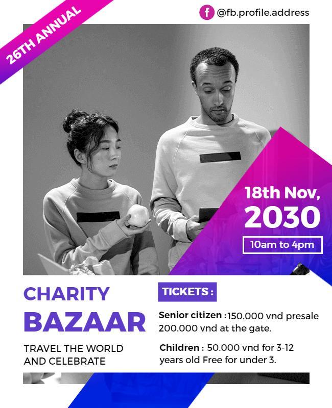 Charity Bazaar Fundraising Event Flyer Template