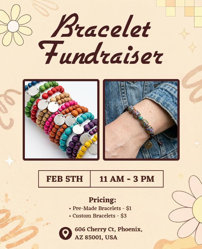 Charity Bracelet Fundraiser Event Flyer Template