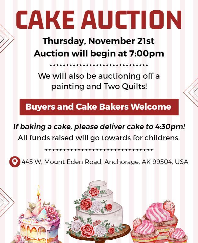 Charity Cake Auction Event Flyer Template