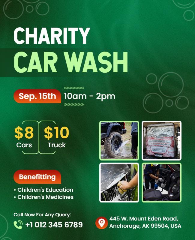 Charity Car Wash Event Flyer Template