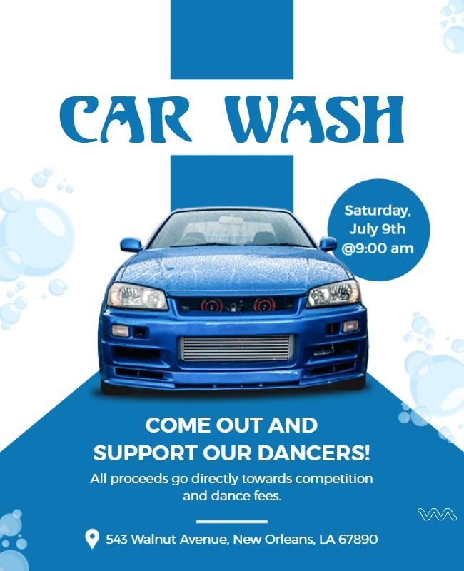 Charity Car Wash Support Event Flyer Template