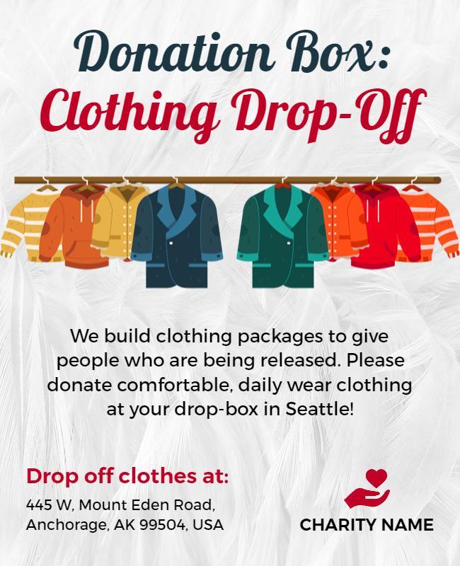 Charity Clothing Donation Drop Off Flyer Template