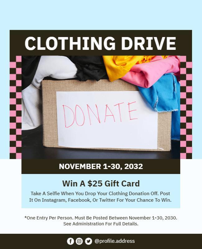 Charity Clothing Drive Donation Event Flyer Template