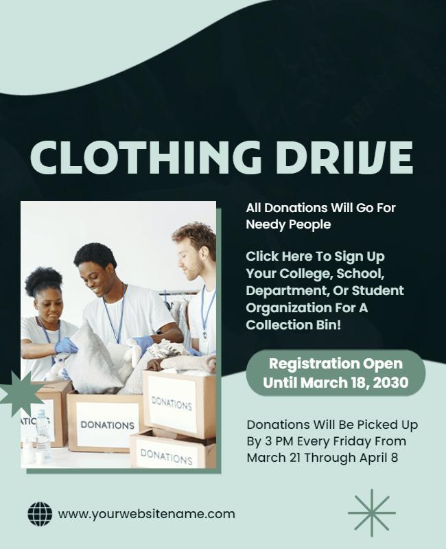 Charity Clothing Drive Donation Flyer Template