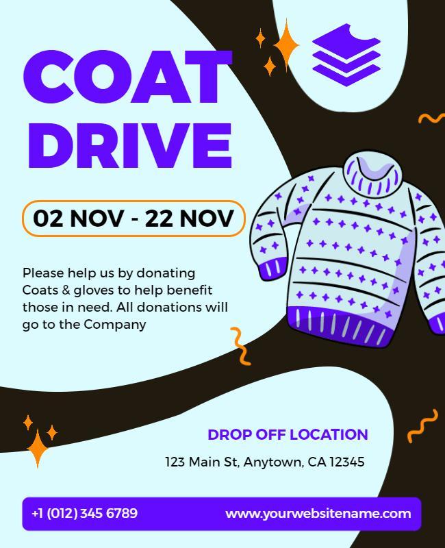 Charity Coat Drive Donation Event Flyer Template