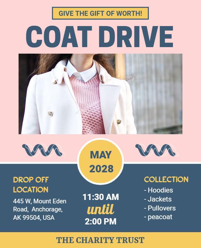 Charity Coat Drive Fundraiser Flyer Template