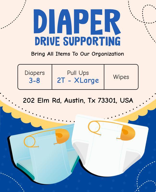 Charity Diaper Donation Drive Flyer Template