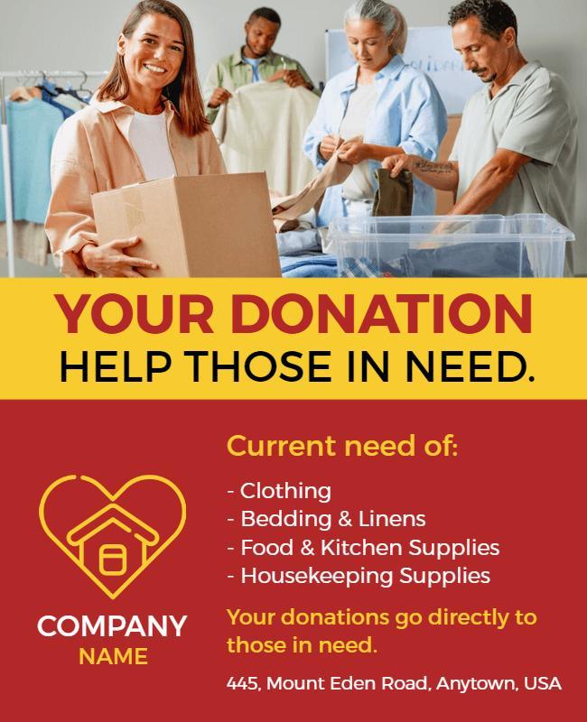 Charity Donation Collection Drive Flyer Template