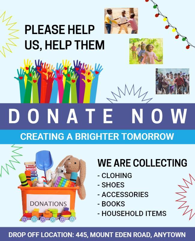 Charity Donation Collection Event Flyer Template