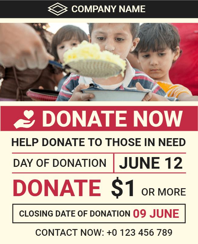 Charity Donation Drive Awareness Flyer Template