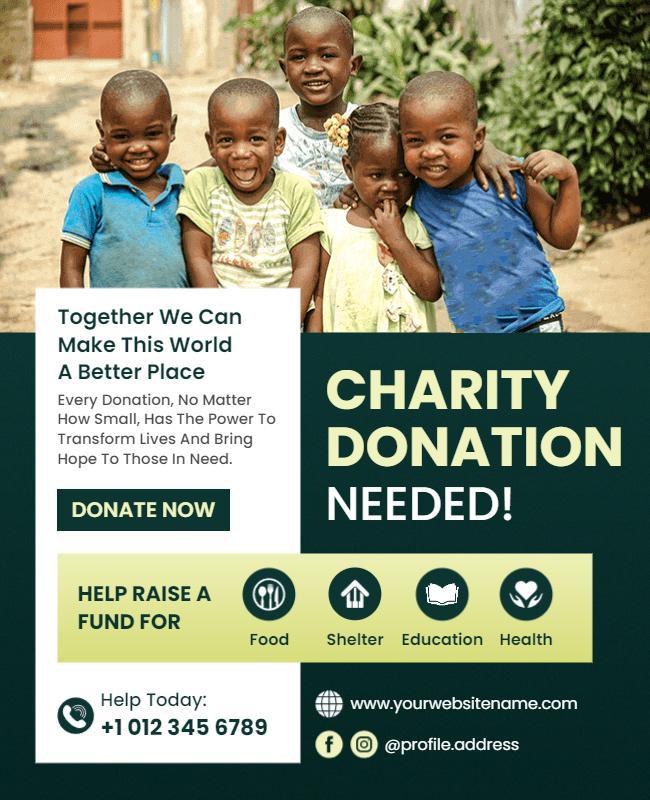 Charity Donation Request Flyer for Fundraising Template